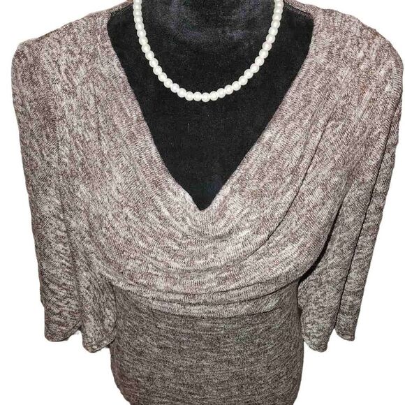 Max Studio Medium Cowl Neck Waterfall Sleeve Dress - Picture 2 of 10